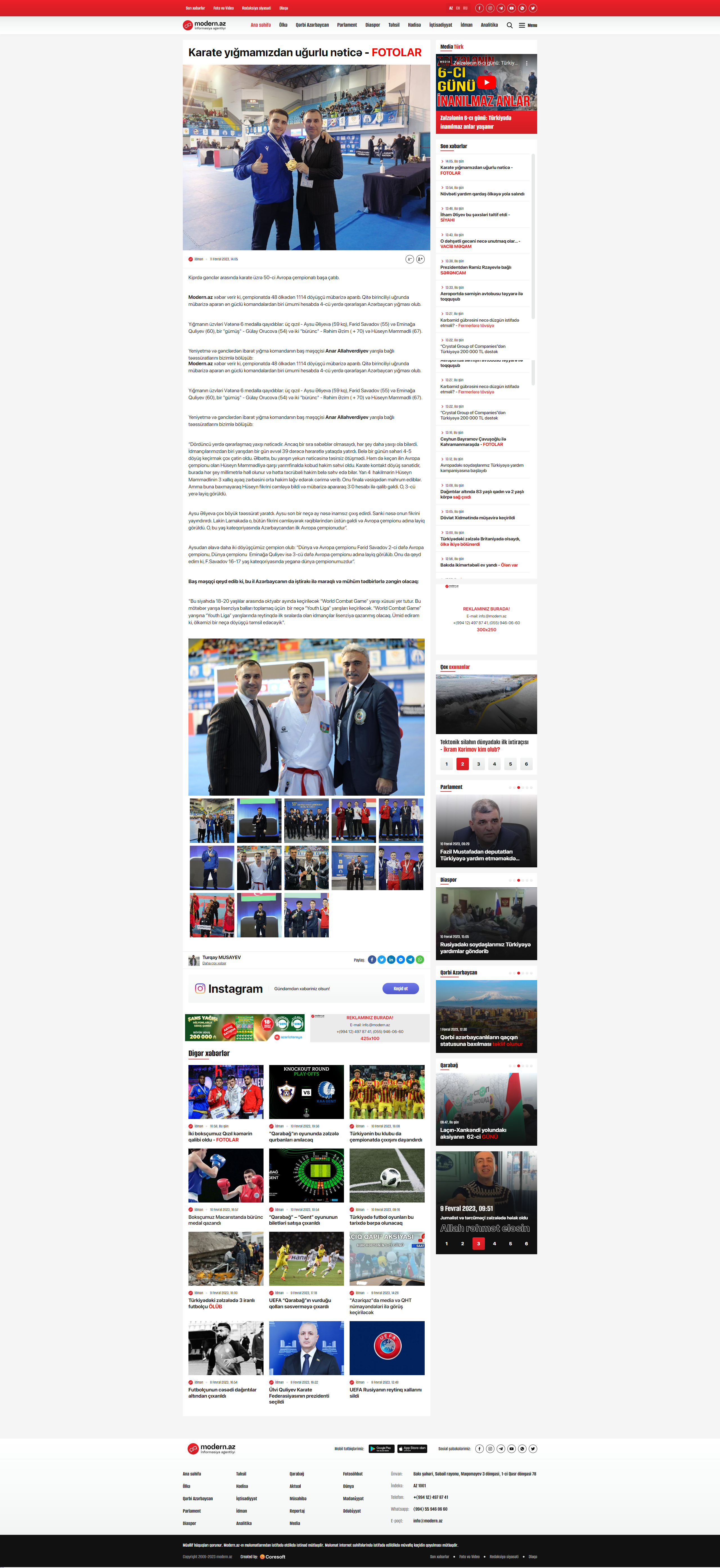 Website for Modern.az Information Agency