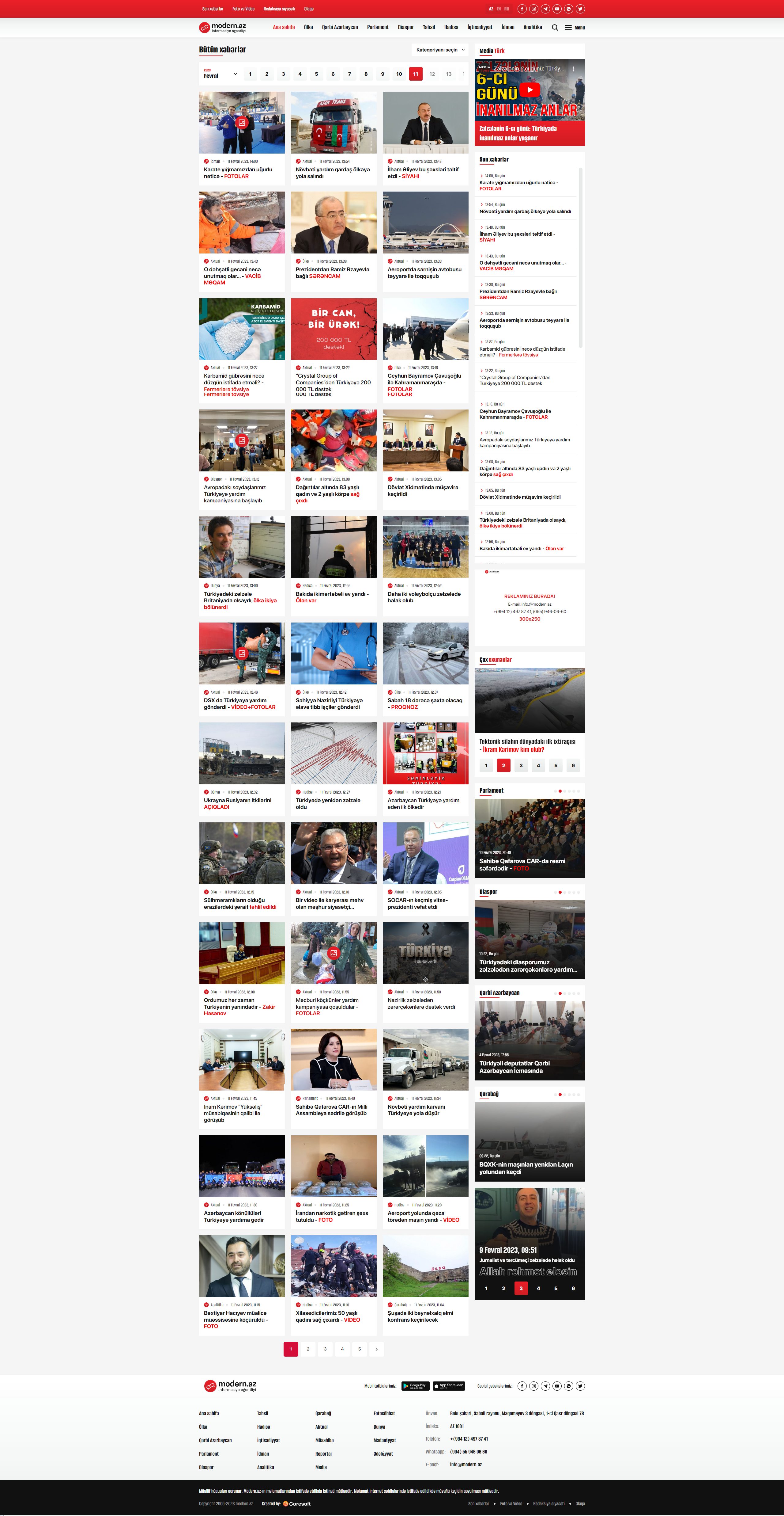 Website for Modern.az Information Agency