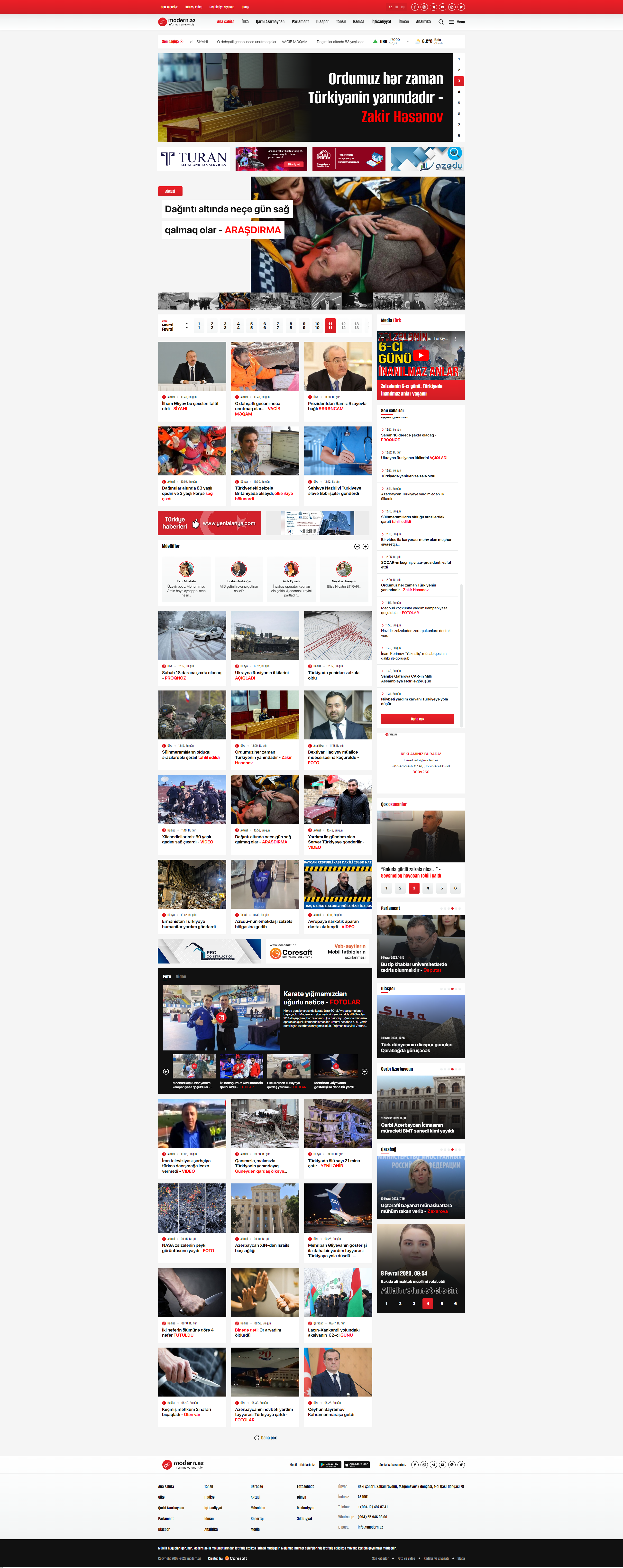 Website for Modern.az Information Agency