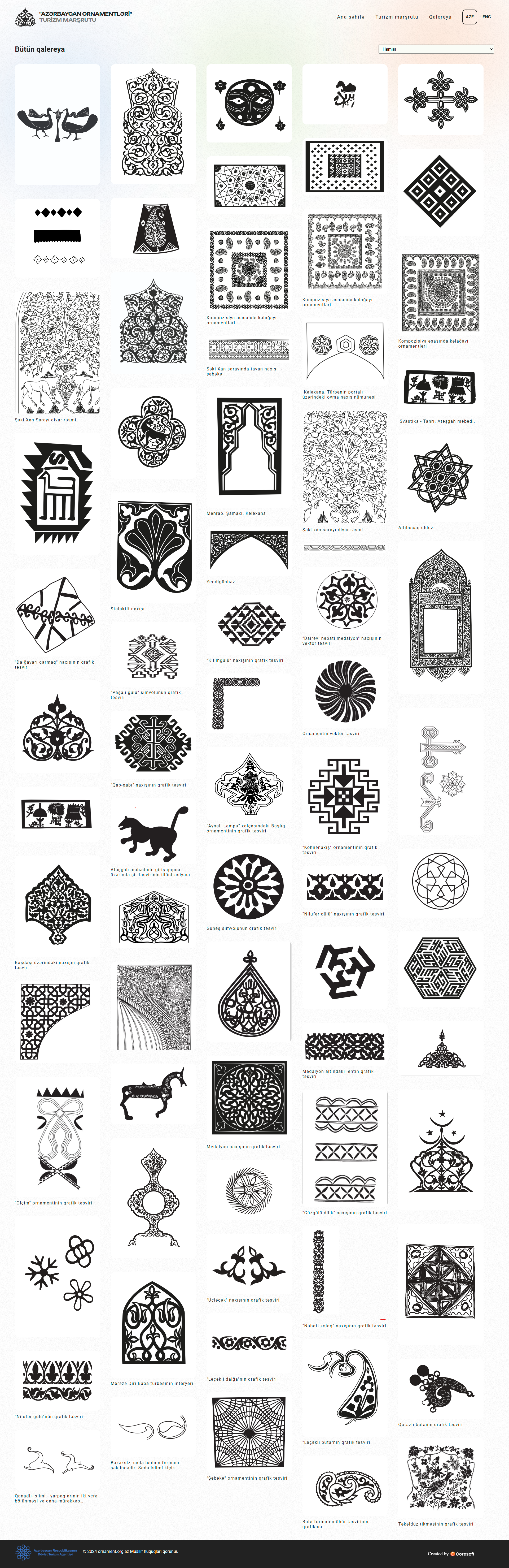 Website for "AZERBAYAN ORNAMENTS" TOURISM ROUTE