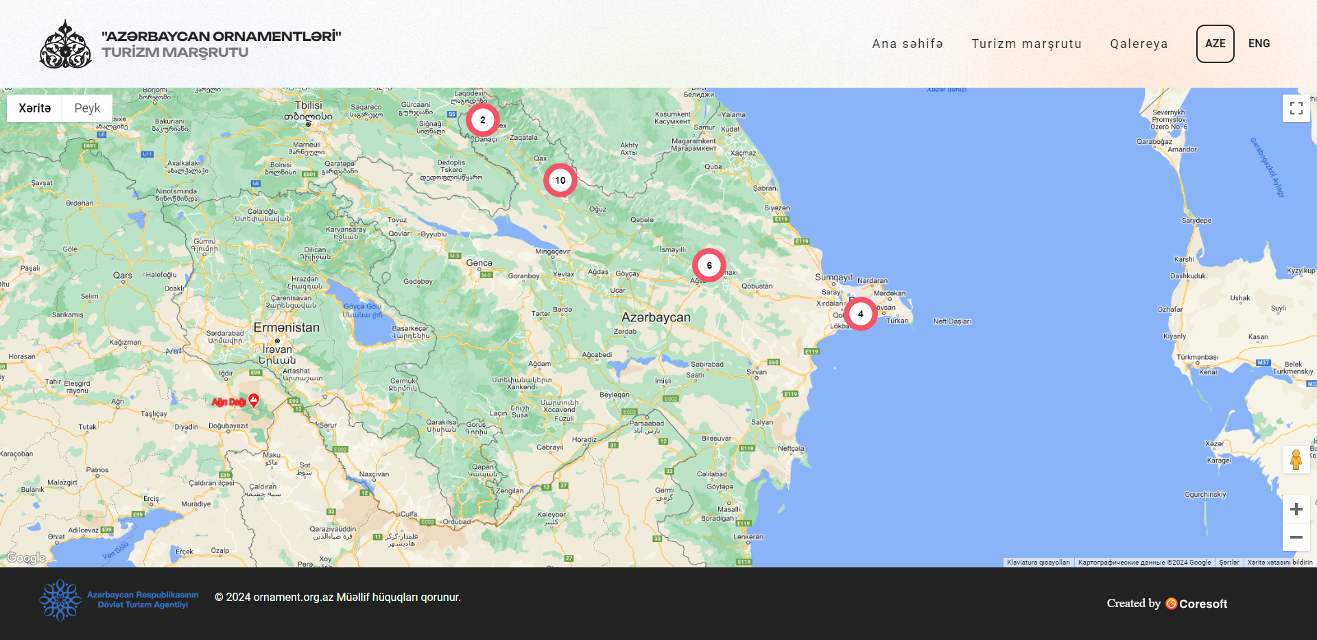 Website for "AZERBAYAN ORNAMENTS" TOURISM ROUTE