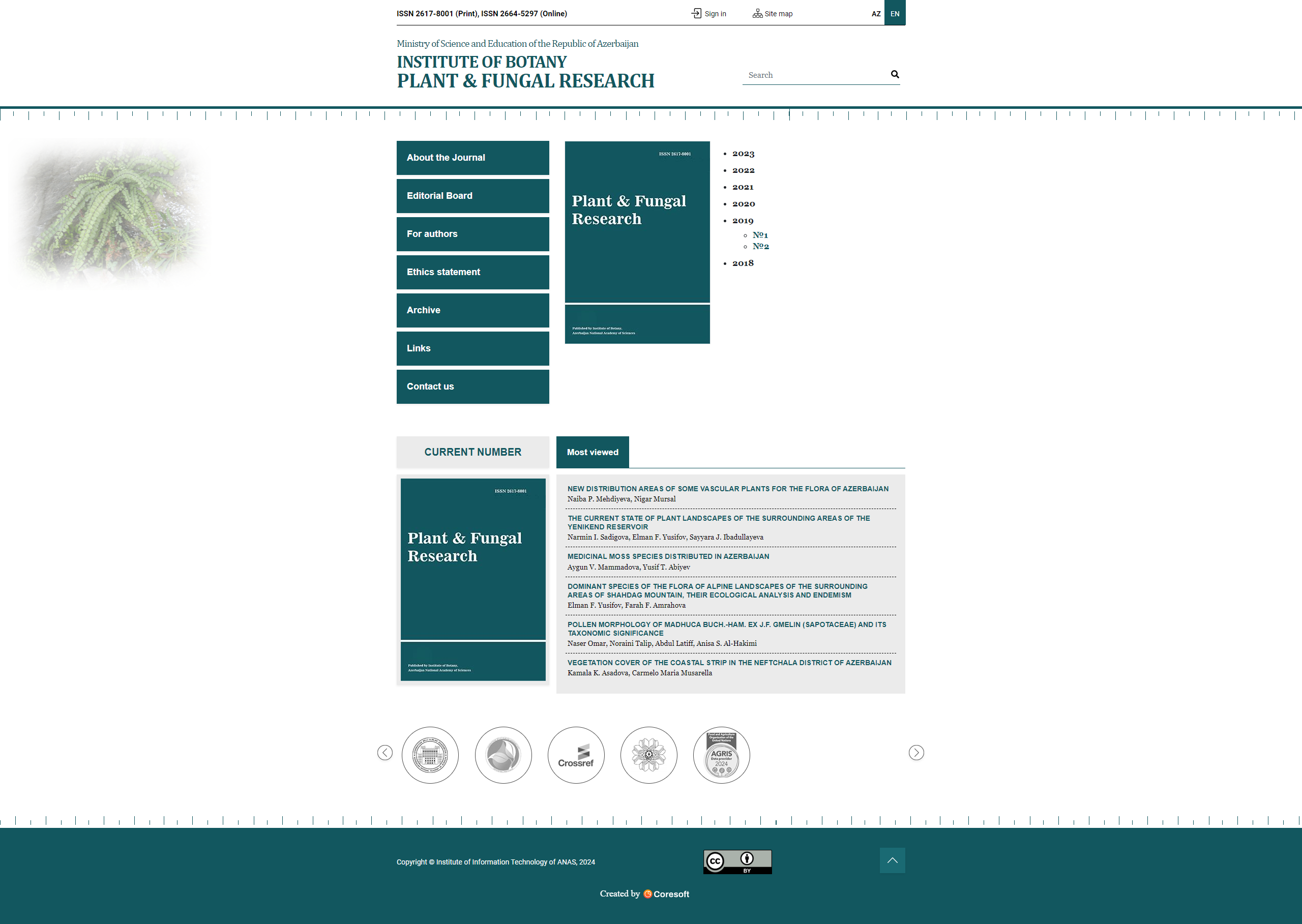 Plant & Fungal Research  jurnalı üçün veb-sayt